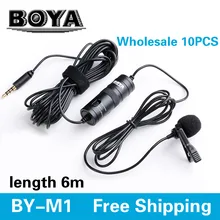 BOYA 10 шт. всенаправленная нагрудная гарнитура микрофон для Canon Nikon sony iPhone 7 Plus 5 DV DSLR видеокамеры и аудиозаписывающие устройства