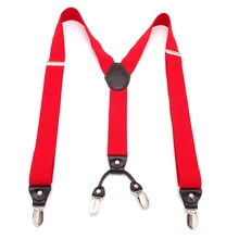 Новые кожаные 4 зажима на эластичной вставкой для взрослых свадебные подтяжки Западного стиля брюки Suspensorio Bretelles Tirantes Для мужчин 12 видов цветов