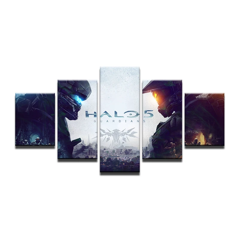 5Piece Wall Pictures Canvas Painting Prints Poster Halo 5 Guardians