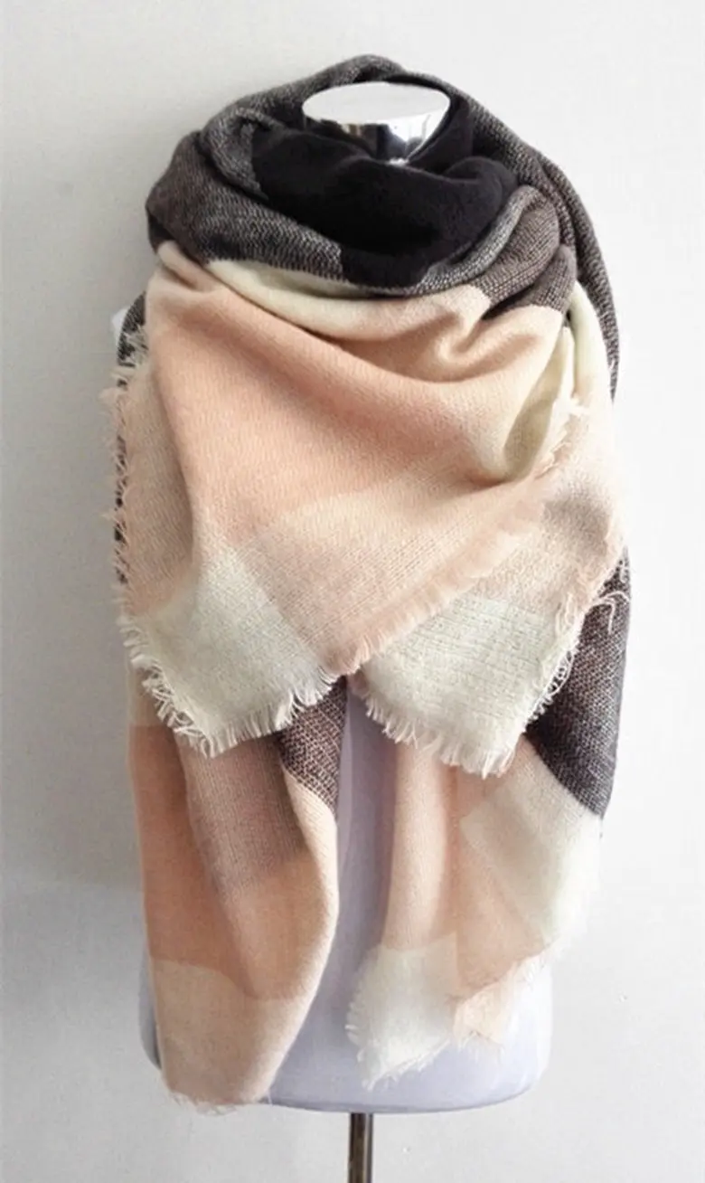 300pcs lot za winter scarf font b Tartan b font Scarf women desigual Plaid Scarf cuadros