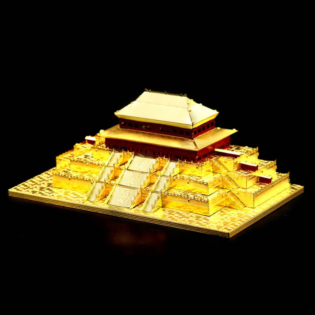 3D Metal Jigsaws Puzzle - China Taihe Palace Model History Architecture Building Toy  Retro Home Office Desk Decoration Ornament