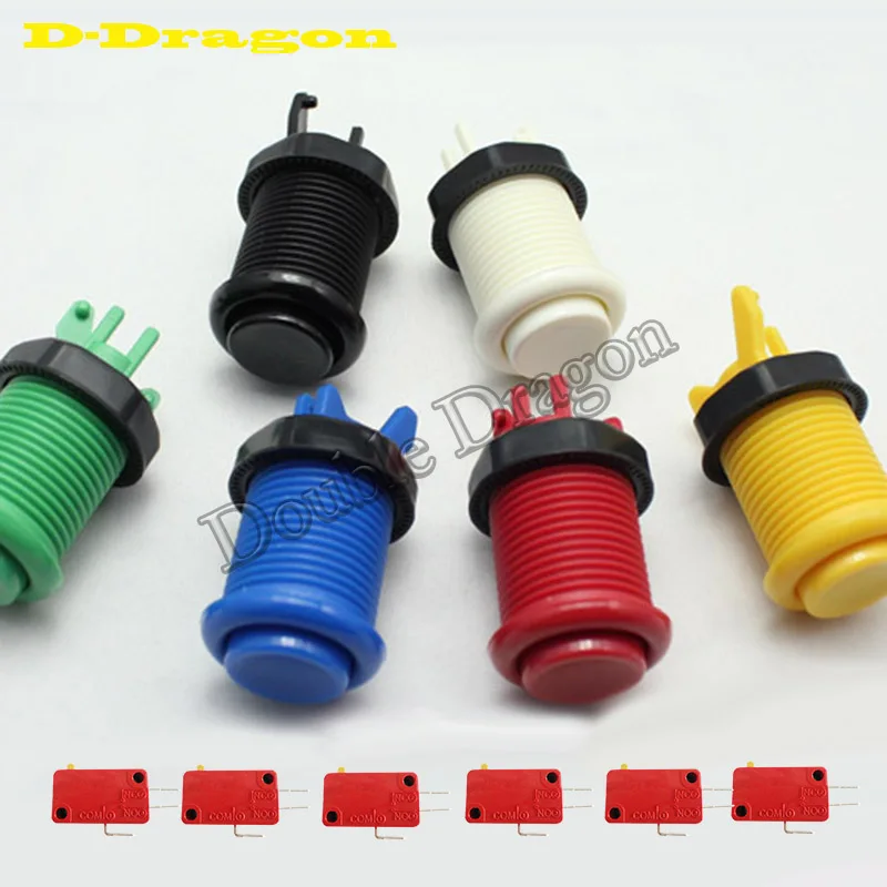 

12pcs / Lot US Type Push Arcade Buttons with Microswitch for Jamma Mame Arcade Games with 4.8mm microswitches