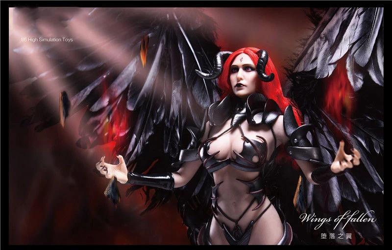 1:6 аксессуар для женской фигуры Lucifer Wings Of Fallen LXF1701 доспехи ведьмы одежда и голова модель нормальная версия для фанатов подарки