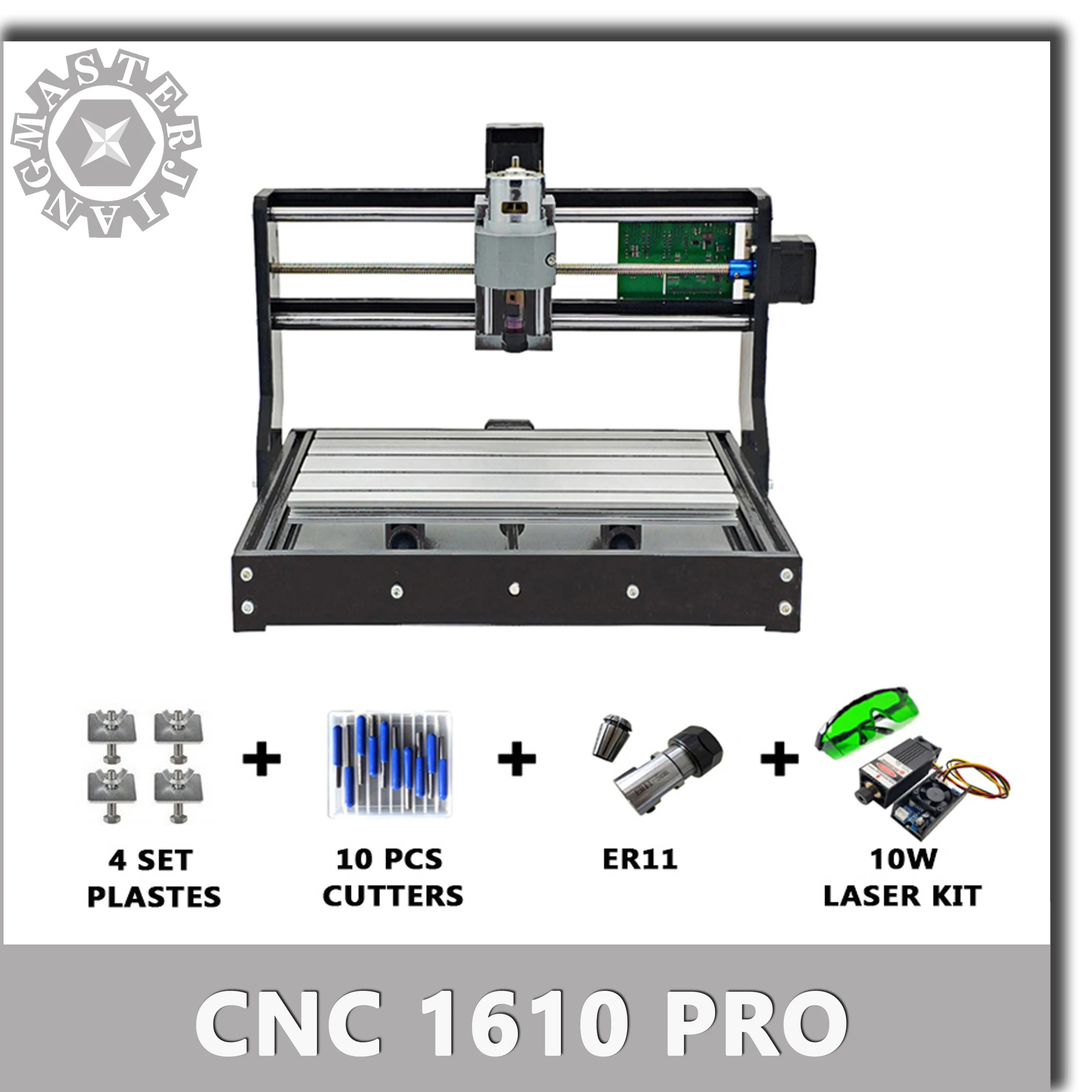 

New CNC 1610 Pro GRBL 1.1 Diy mini laser machine 3 Axis pcb Milling Laser Machine DIY Wood Router laser engraving work offline.