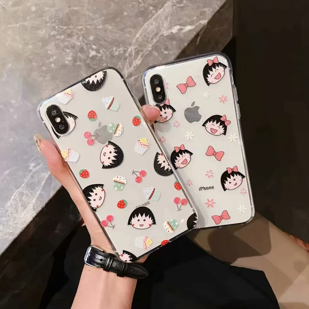 

ORYKSZ For iphone X XS XR XS MAX Case Transparent Cartoon Patterned Silicone Soft Cases For iphone 6s plus 7 8 plus Back Cover