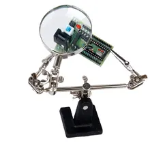 2.5X Magnifier with crocodile clip Auxiliary Support for Soldering Jewelry Repairing Tool, Silver