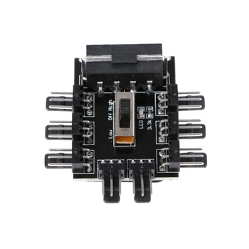 

PC IDE Molex 1 To 8 Way Splitter Cooling Fan Hub 3-Pin 12V Power Socket PCB Adapter T3LB