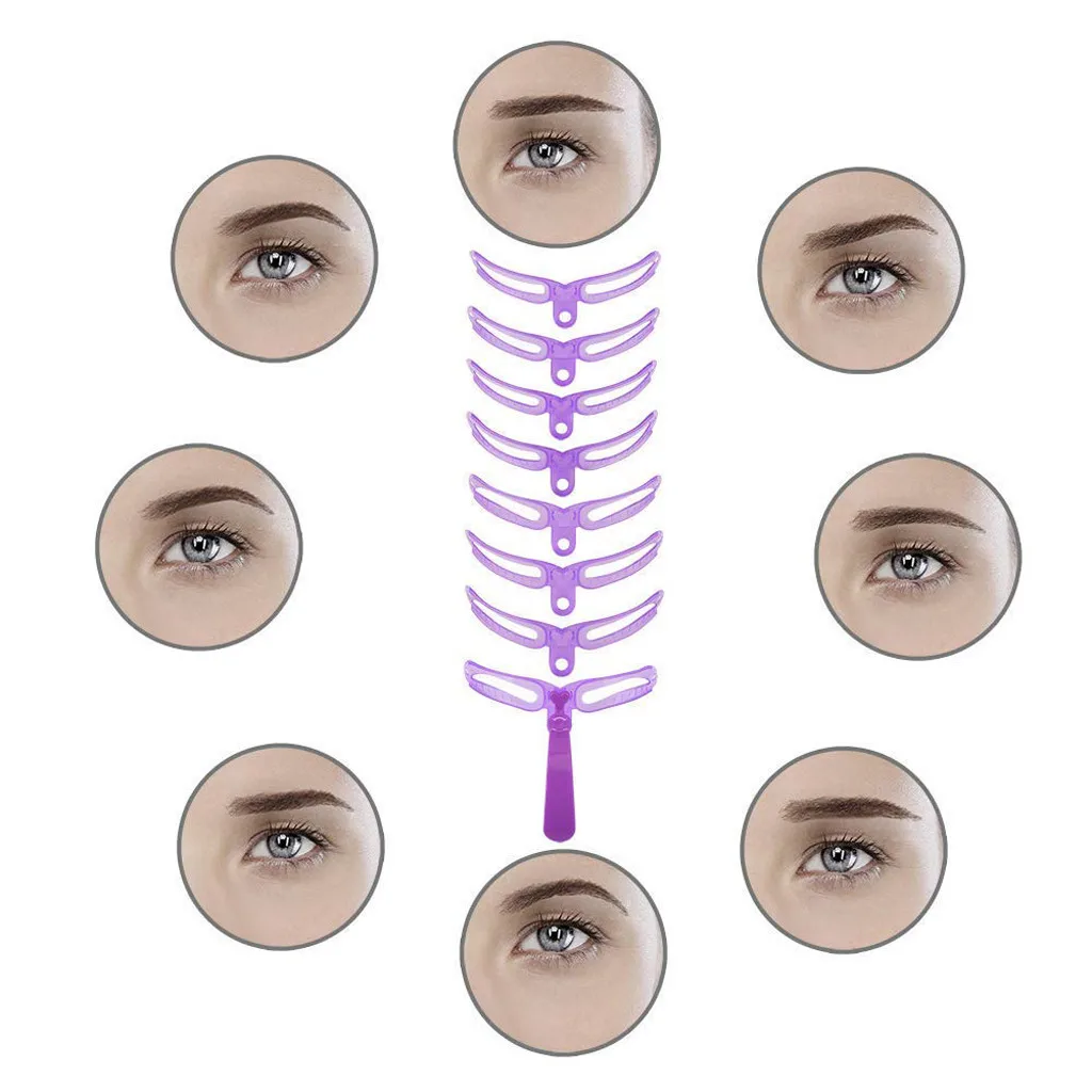 8 видов стилей трафарет для бровей многоразового использования набор бровей рисунок «сделай сам» направляющий Стайлинг Формирование Уход шаблон для макияжа глаз Макияж набор красоты#1