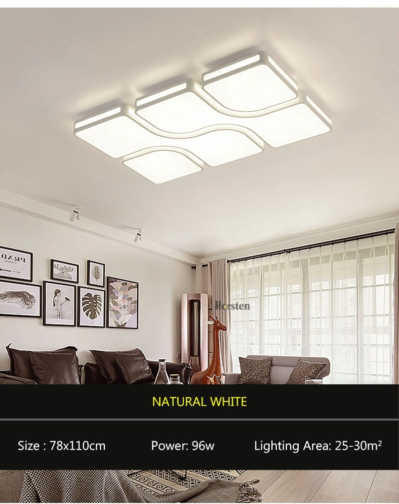 Modern Simple Acrylic LED Ceiling Lights Minimalist Rectangular Ceiling Lamp With Romote Control For Living Room Bedroom 220V (7)