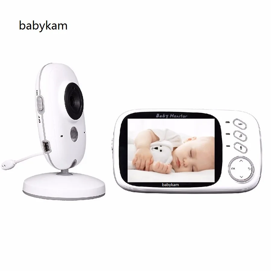 

Cry Baby Video Monitor Nanny 3.2 inch LCD IR Night vision Video Intercom 8 Lullabies Temperature monitor Pan/Tilt baby camera