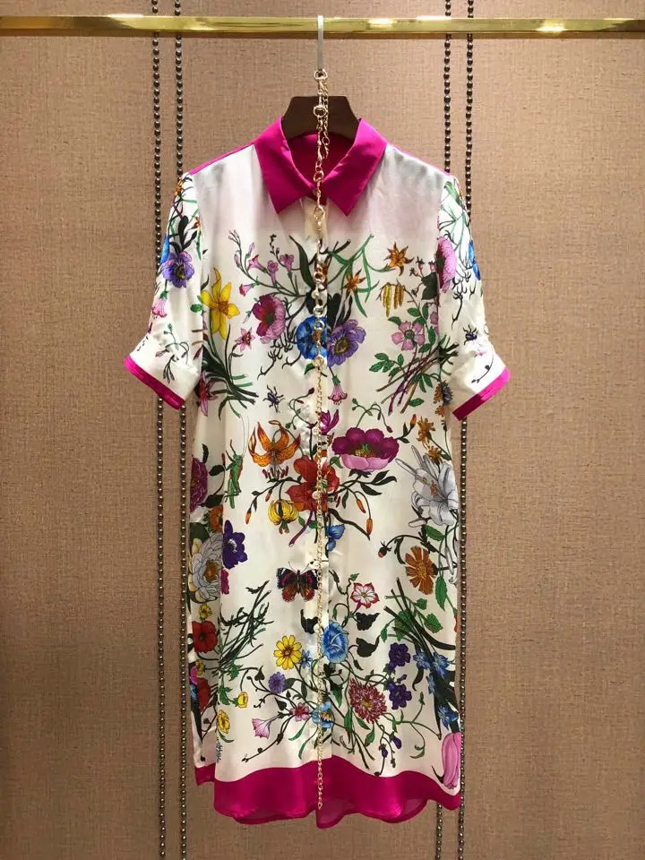 

High quality New Fashion Women 2019 Summer Dress Luxury famous Brand European Design party style dress WD05106