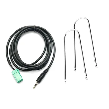 

Newest 6 Pin 3.5mm Plug AUX Audio Line In Adapter Cable for iPhone iPad MP3 + Removal Tool for Renault 2005-2011 Clio Megane
