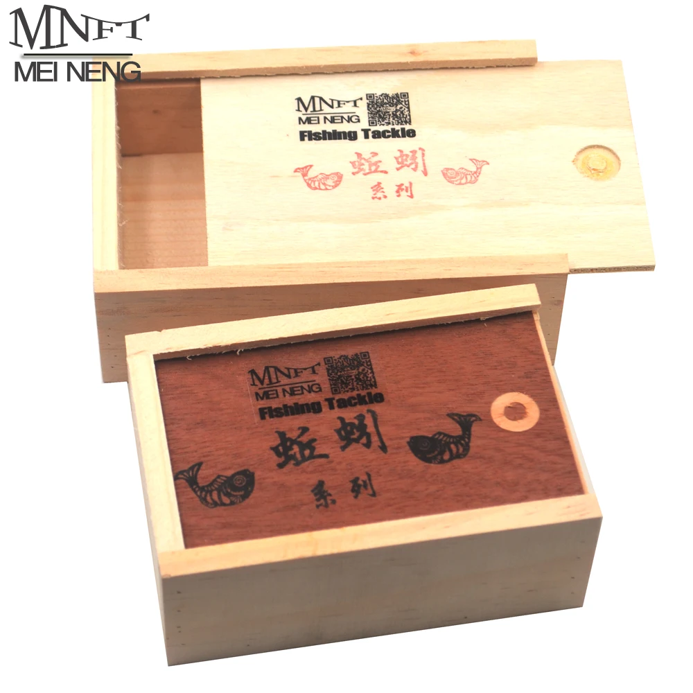 MNFT 2Pcs Wooden Earthworm Worm Lure Storage Case Box Maggot Worm