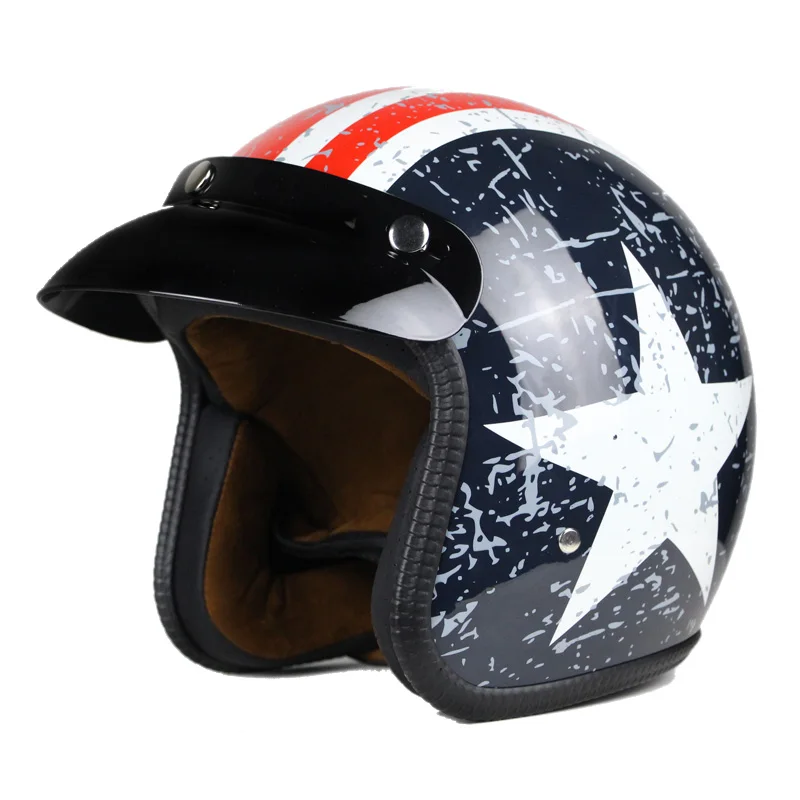 Горячие продажи rebel star стиль каско capacete 3/4 открытое лицо старинных мотоциклов