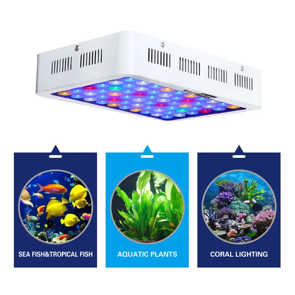 LED Aquarium Light 180W Series Dimmable Full Spectrum For Coral Reef Grow For Plants Fish Tank Aquarium Decorations Include  (6)