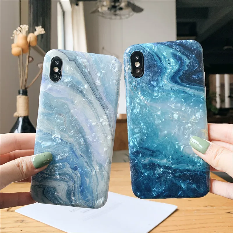 

Fashion Marble Conch Shell Fundas for Huawei Mate 20 Pro Case Soft Glitter TPU IMD Coque for Huawei P10 Pro Case Back Cover Capa