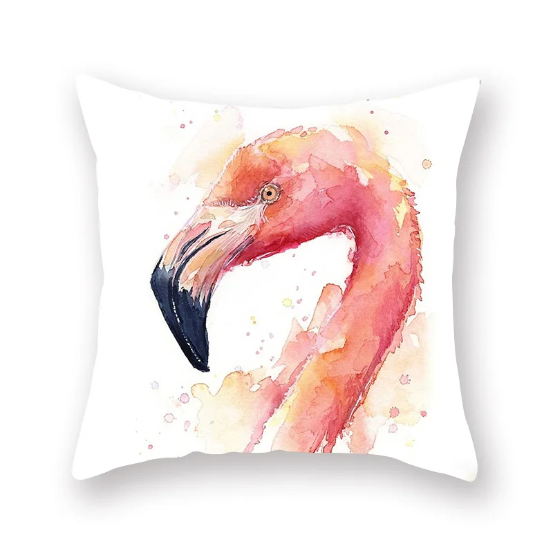 Nordic свежий чехлы розовый Фламинго акварель Подушка Чехол для дивана кровати Гостиная декоративные настенные наклейки Home Decor мягкие чехлы с размером 45*45 - Цвет: Flamingo-6