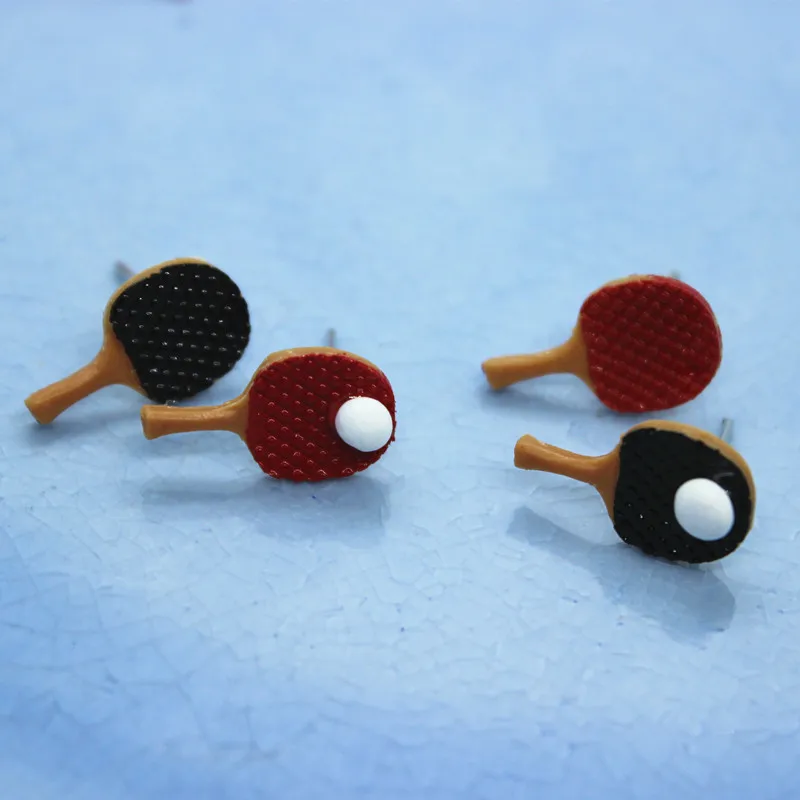 Funny Asymmetric Table Tennis Bat Earrings Handmade DIY Jewelry Personality Fashion Female Earring Creativity Birthday Gift