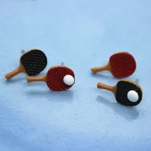 Funny Asymmetric Table Tennis Bat Earrings Handmade DIY Jewelry Personality Fashion Female Earring Creativity Birthday Gift