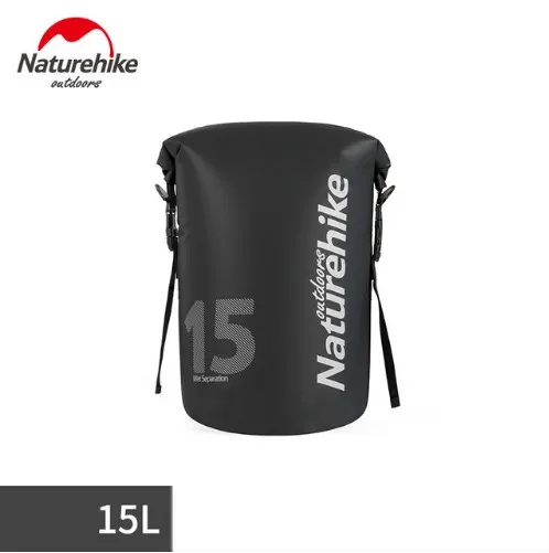 Naturehike Waterproof Backpack Combo Dry Wet Bag Beach Sea Water Boating Drifting River Trekking Dry Bags Swimming Bag 10/15/25L - Цвет: Black 15L