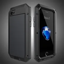 Luxury doom armor Dirt Shock Waterproof Metal Aluminum cell phone case For iphone 7 SE 4S 5 5C 5S 6 6S Plus case +Tempered glass