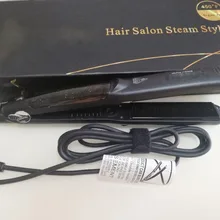 Профессиональный, с аргановым маслом паровой салон паровой выпрямитель для волос плоский Утюг 450F керамический электрический выпрямитель для волос черный