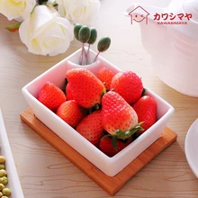 Japan Style Creative White Porcelain ceramic tableware salad bowl fruit fork*4 bamboo tray*1 fuit bowl setting snack flat bowl