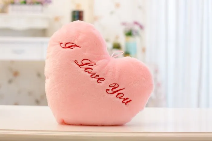Pink Милый светильник в виде сердца, Подушка для спины, комфортная Подушка для сна, светодиодный светильник, игрушки, плюшевые подушки для детей, подарок на день рождения - Цвет: Pink