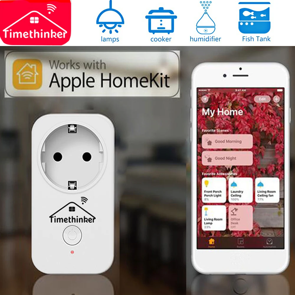 Timethinker умный дом Wi-Fi штекер Homekit розетка для Apple Homekit Siri Alexa Google Home AU UK США ЕС розетка приложение дистанционного управления