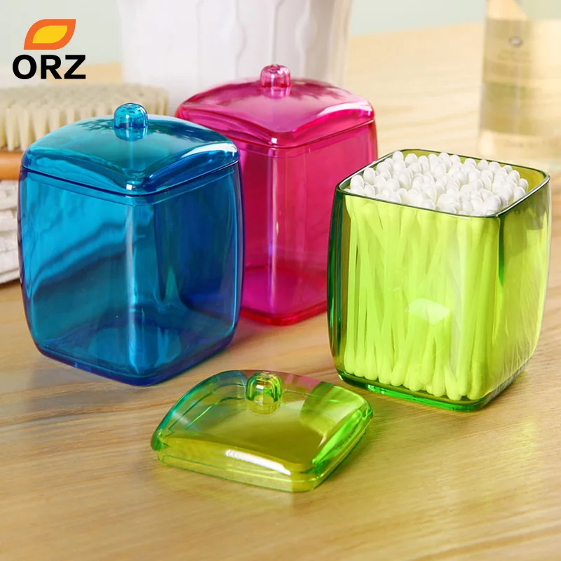 

New Design Colorful Cotton Swab Box Q-tip Storage Holder Cosmetic Makeup tool Women Storage Box Jewelry Box