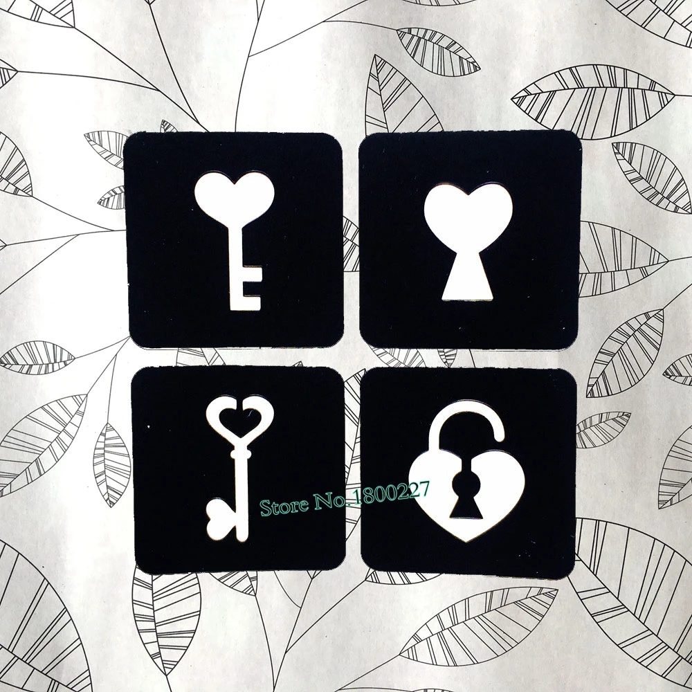 

1PC 4 Design Key Lock Designs Women Body Hands Finger Art Tattoo Stencils For Airbrush Painting Tattoo Template Paste