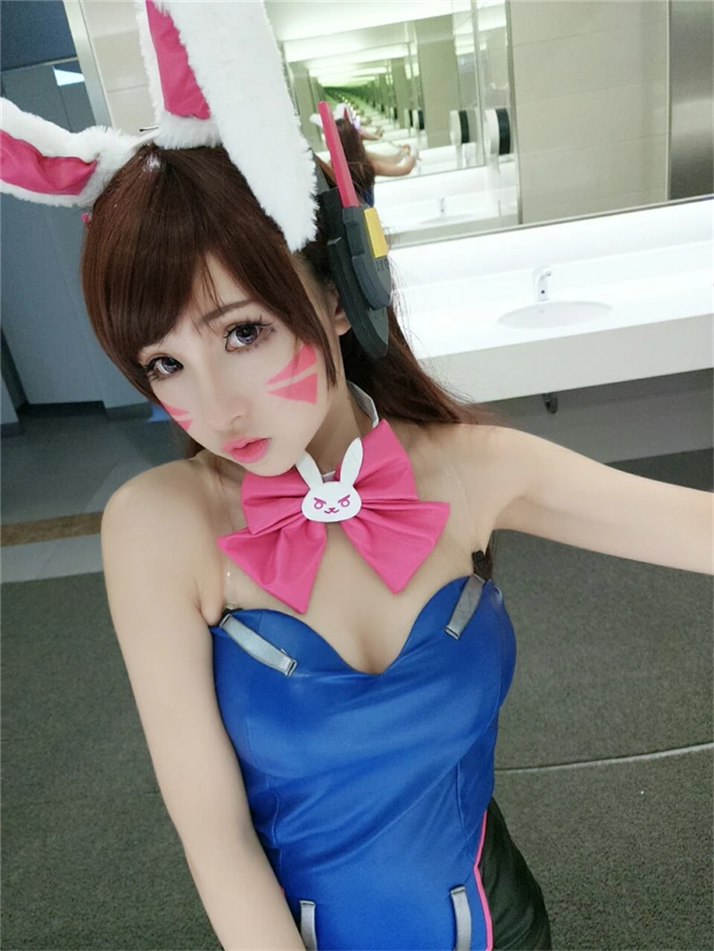 OW D. va и Angel Mercy Ladyro Rabbit костюмы косплей костюм комбинезон Хэллоуин костюмы D. va комбинезоны+ уши+ хвост+ чулок