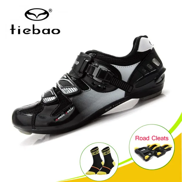 Tiebao sapatilha ciclismo, обувь для шоссейного велоспорта, женские и мужские самозакрывающиеся дышащие кроссовки для езды на велосипеде - Цвет: Cleats for 1303 B