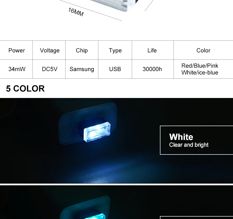 Aceersun LED mini 5V USB Wireless Car Interior Ambient Lighting Atmosphere Decorative Mild Light Multifunction Car accessories (4)