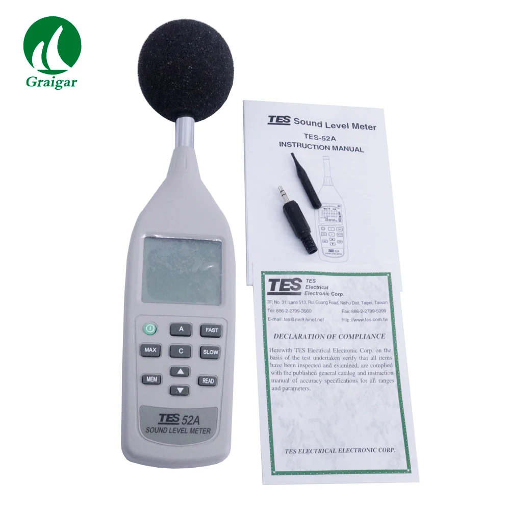 

TES-52A Portable Digital Sound Level Meter Measurement Frequency Range 31.5 Hz to 8KHz