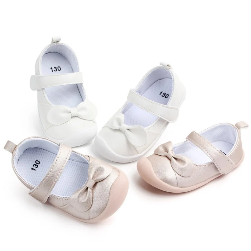 

Baby Girls First Walkers PU Small Bow Baby Princess Shoes Baby Girls Soft Bottom Toddler Shoes Baby Shoes 0-2T