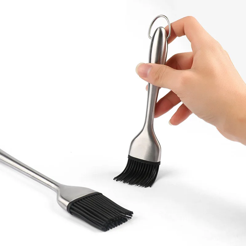 Oil Brush BBQ Basting Brush Silicone Bristles Stainless Steel Handle