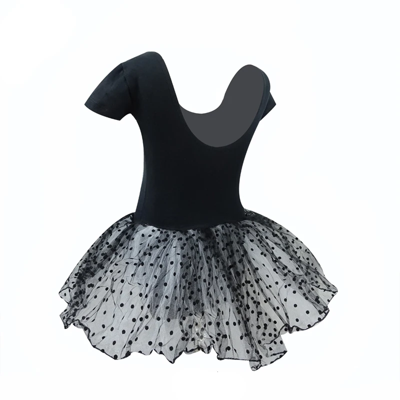 2018 Wave Point Ballet Tutu Dress For Girls Children Dancing Clothes Gymnastic Dress Stage Leotards Costumes Cotton Spandex 2522 back