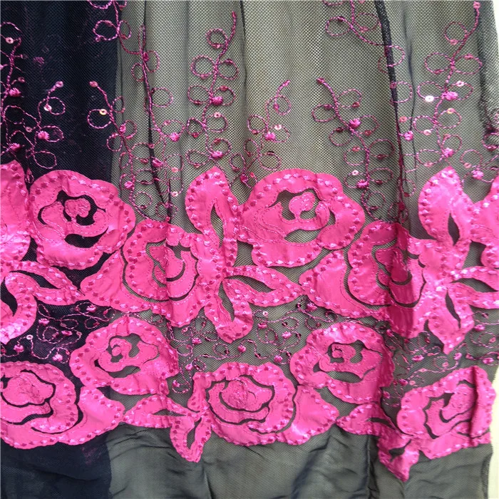 

Tissus Tecidos Taiwan Imported Ultra Soft Gauze Ribbon Bead Piece Stereo Bilateral Embroidery Lace Fabrics Of Stage Performance