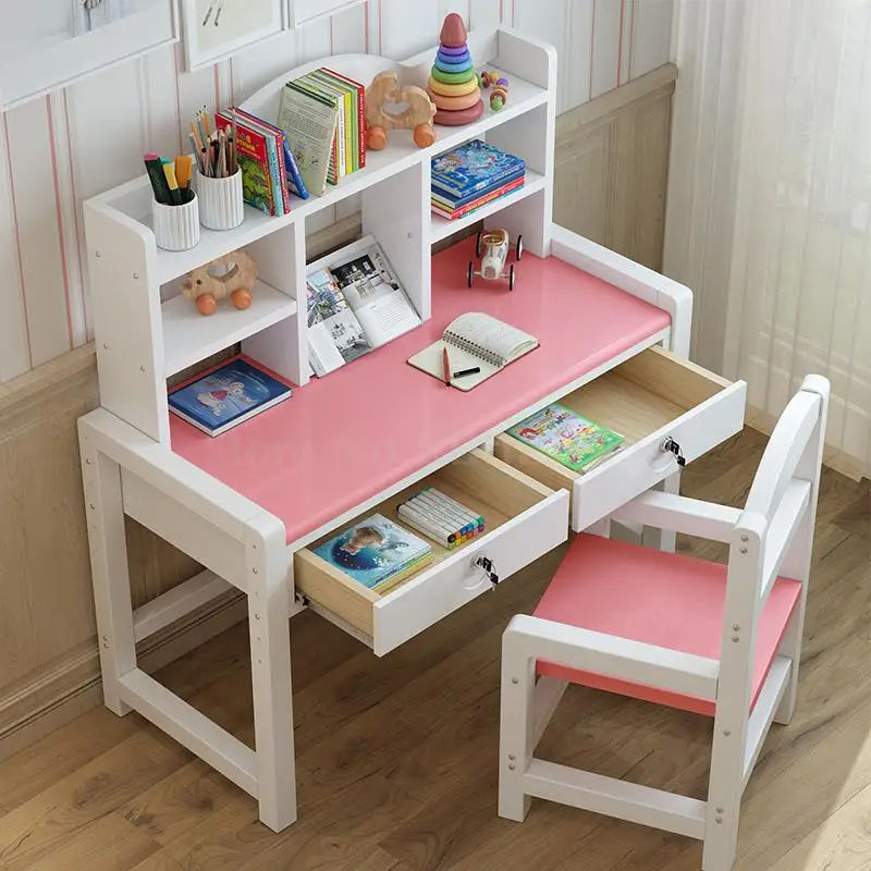 wooden desk and chair for child