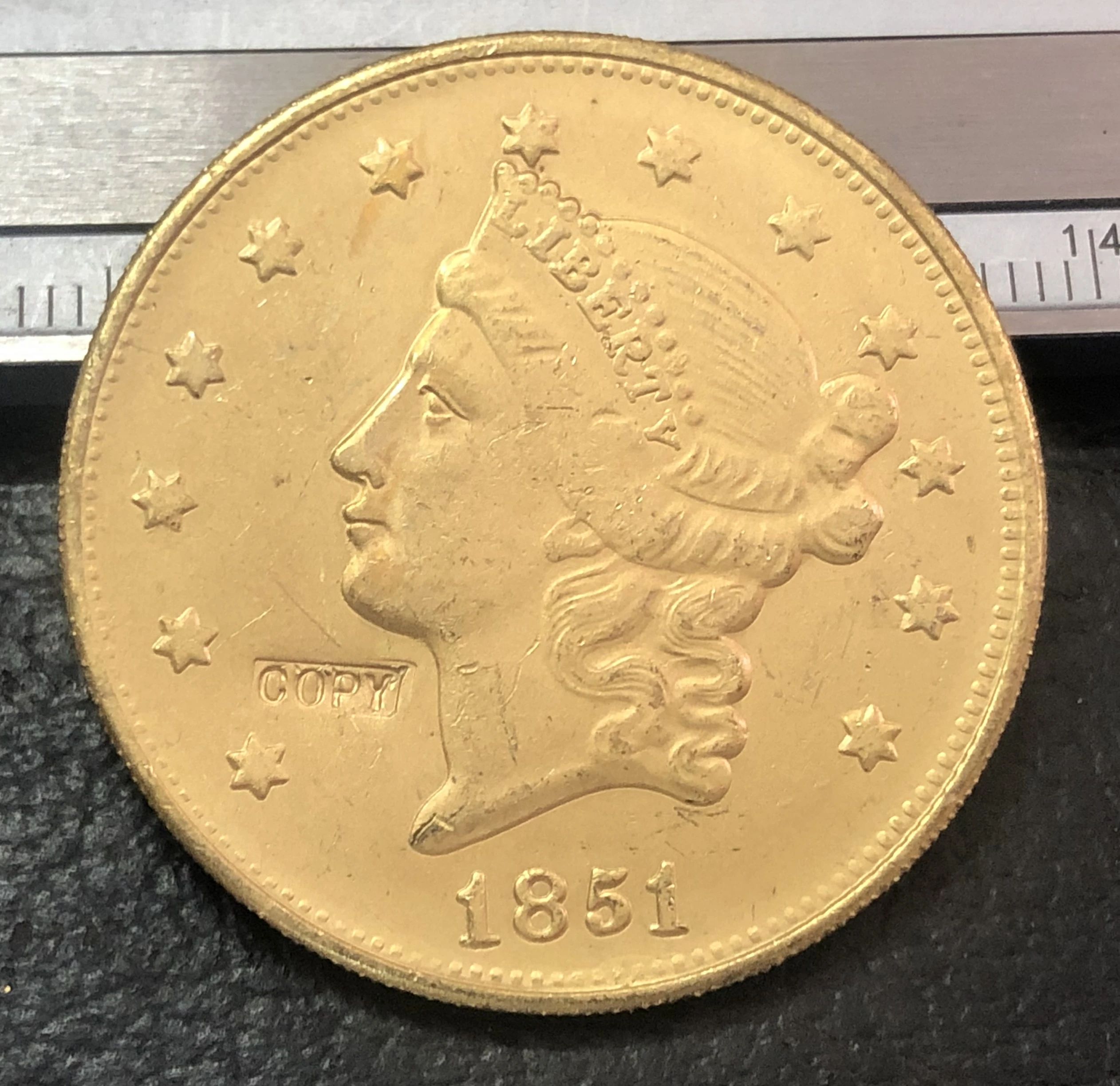 1851 P.O.S LIBERTY HEAD (без девиза на обороте) 20 долларов или DOUBLE EAGLE | Дом и сад