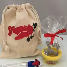 Сшитая на заказ, с изображением самолета день рождения конфеты леденец игрушка пакеты детский душ goodie пользу мусульманские сумки Крещение Свадьба похмелья комплект ювелирных изделий