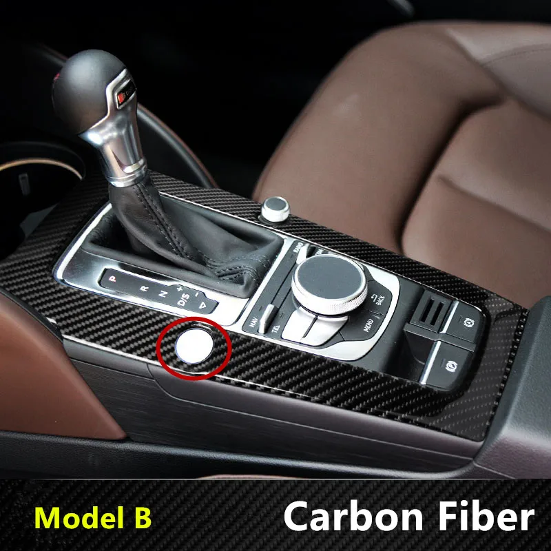 Carbon fiber Interior Console Gear Shift Panel Decoration Cover Trim Water Cup holder Decal 3D Stickers For Audi A3 8V 12-15 (3)