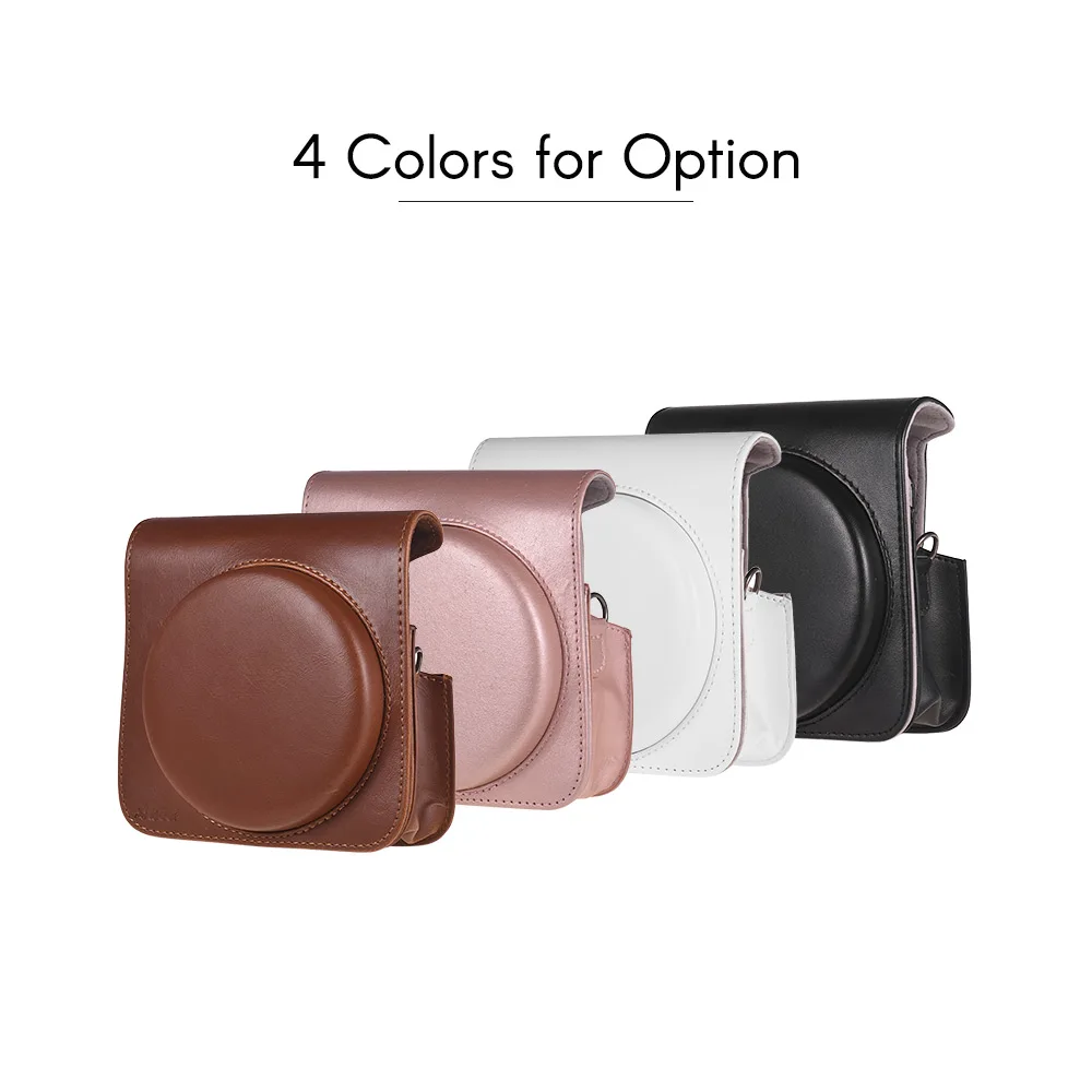 Andoer защитный чехол для камеры коричневый/розовый/черный сумка из искусственной кожи с ремешком для Fujifilm Instax Square SQ6