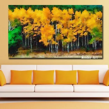 

handmade Fashion Wall Art Canvas Autumn-Trees oil painting Hot Anime Wall Art Painting Art Pictures For Living Room Home Decor