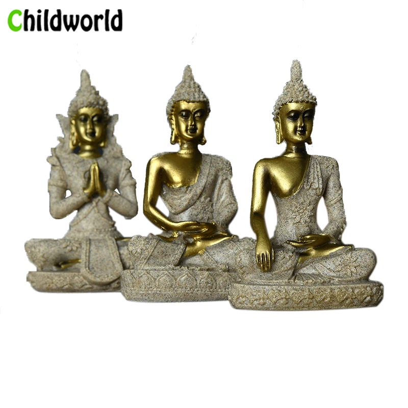 Статуя Будды из смолы Childworld статуэтка ручной работы песчаника миниатюрные