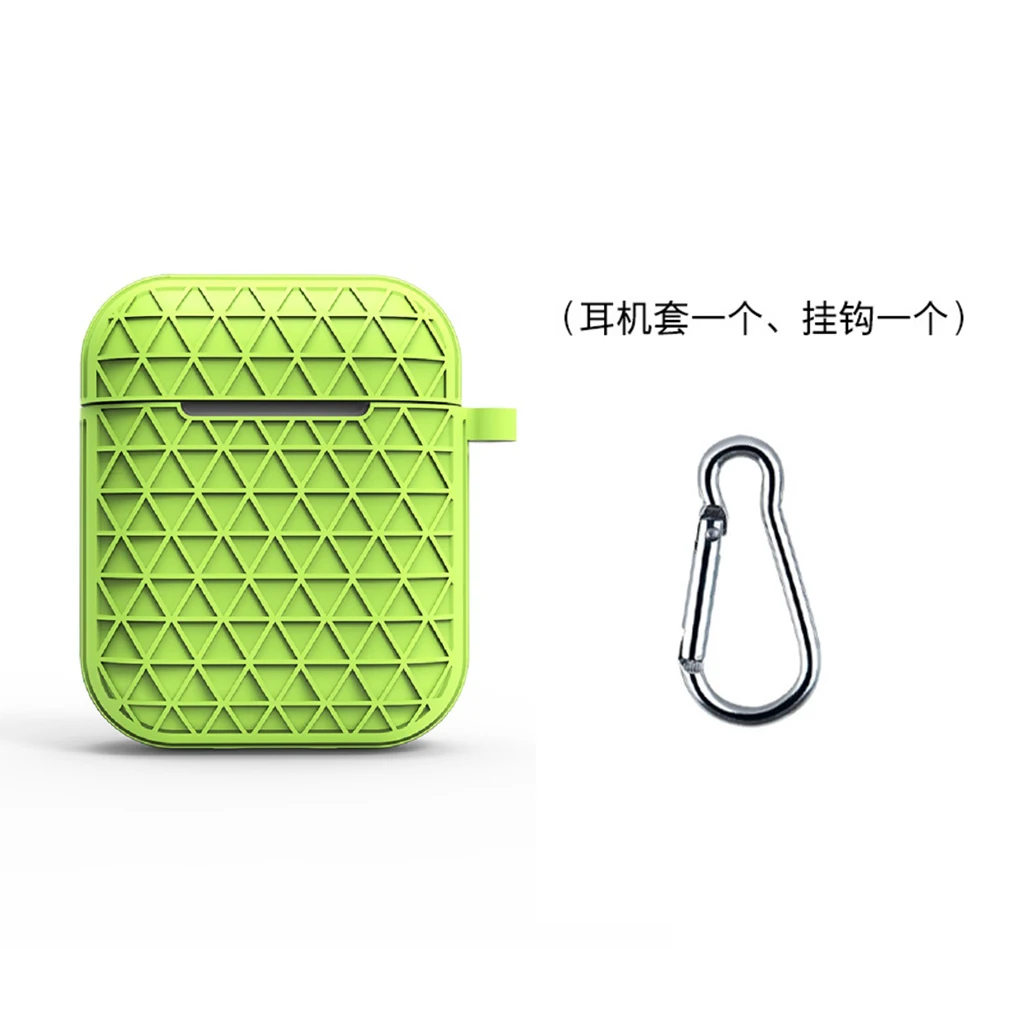 Зеленый AirPods аксессуары защитный силиконовый чехол ремешок для Apple Air Pod соответствующий крюк - Цвет: Зеленый