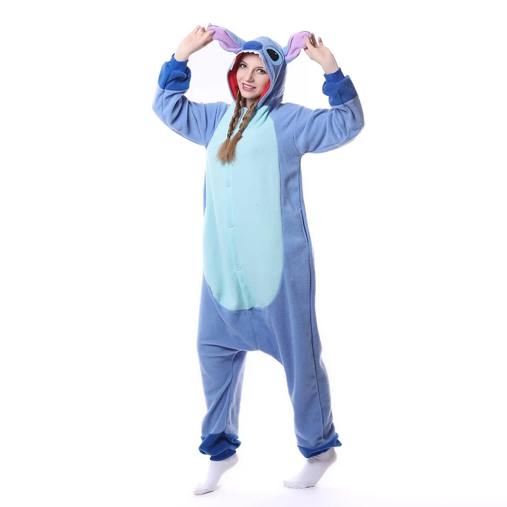 кигуруми Лило Ститч Onesie аниме мультфильм пижамы женские комбинезоны для