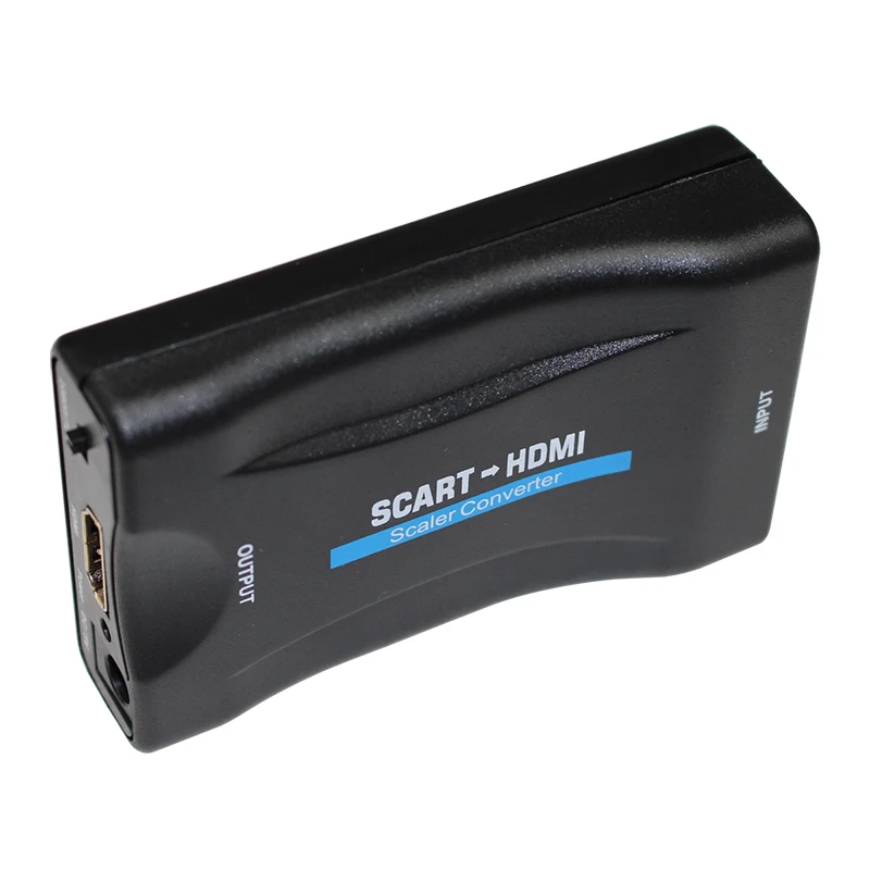 Розничная и 1080P SCART-HDMI видео Звуковая шкала конвертер адаптер для HD tv DVD для Sky Box STB Plug and Play с кабелем постоянного тока