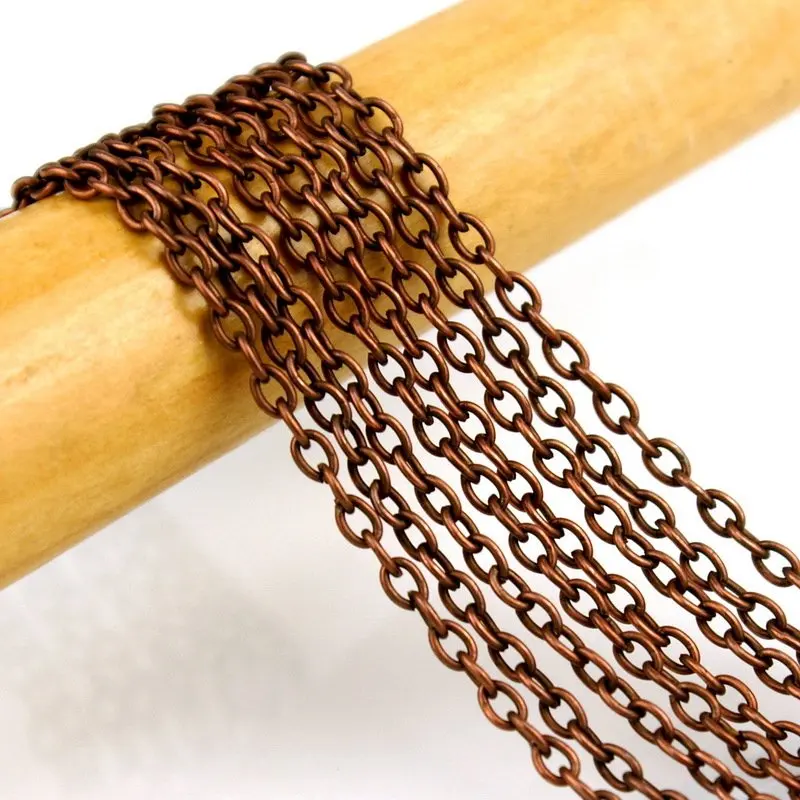 Free shipping!!!!100M/Copper Cable Chain Link Bronze Chain 4x3mmin